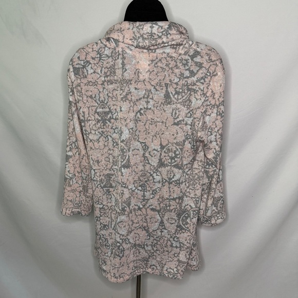 Ruby Rd women's tunic top in gray and pink. Size Medium - Picture 3 of 8